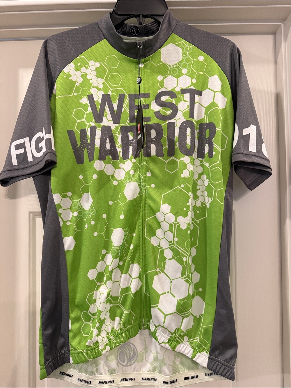 Nimble Activewear Green & Gray Cycling Jersey